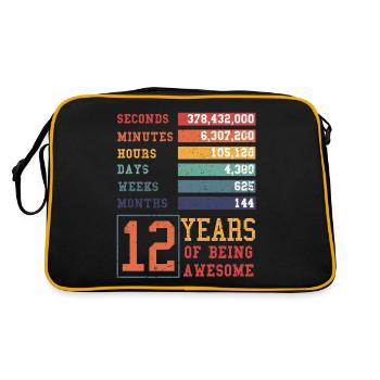 12 years old! Birthday Gift 12th Birthday - Retro Bag - black/gold - Back