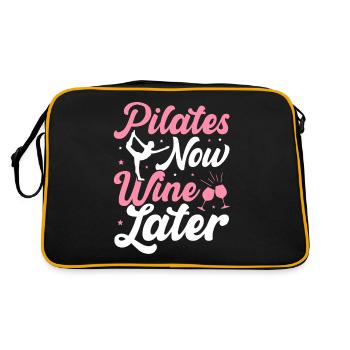Pilates Now Vin Plus tard Boire du vin Buveur Yoga - Sac Retro - noir/or - Dos