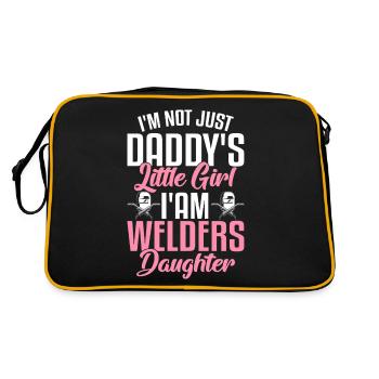 Soudeur La petite fille de papa d’un métallurgiste - Sac Retro - noir/or - Dos