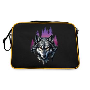 Wolf Lover Wild Animal Art Wolf Colorful Animal - Retro Bag - black/gold - Back