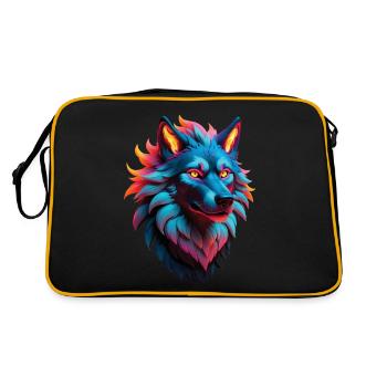 Wolf Lover Wild Animal Art Wolf Colorful Animal - Retro Bag - black/gold - Back
