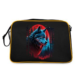 Wolf Lover Wild Animal Art Wolf Colorful Animal - Retro Bag - black/gold - Back