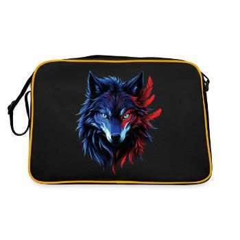 Wolf Lover Wild Animal Art Wolf Colorful Animal - Retro Bag - black/gold - Back