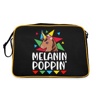 Melanin Poppin Brown Skin Black History - Retro Bag - black/gold - Back