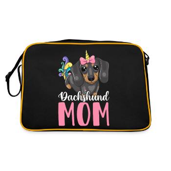 Teckel Maman Chien Maman Design graphique pour - Sac Retro - noir/or - Dos