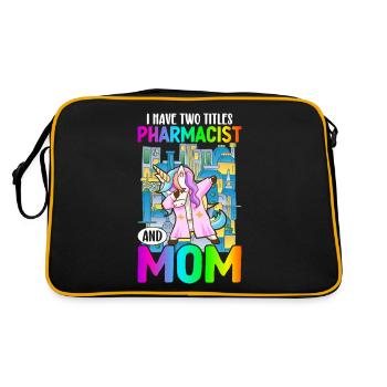 Pharmacist and mother Pharmacist Pharmacist - Retro Bag - black/gold - Back