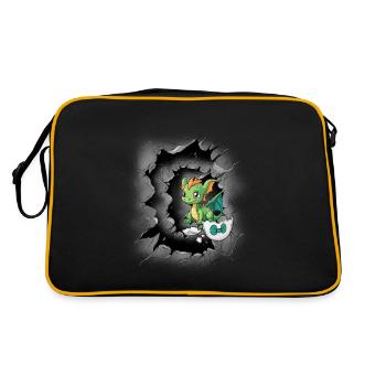 Baby Dragon Eggshell Child Kids Birth Egg - Retro Bag - black/gold - Back