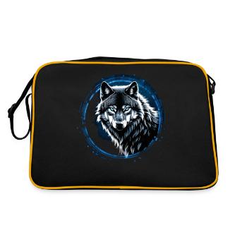 Wolf Lover Wild Animal Art Wolf Colorful Animal - Retro Bag - black/gold - Back