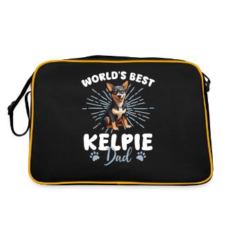 Chien Kelpie australien Le meilleur papa Kelpie du monde - Sac Retro - noir/or - Dos