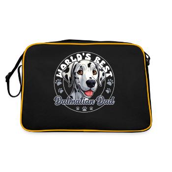 World's best Dalmatiner Dad Dalmatiner Dad - Retro Tasche - Schwarz/Gold - Hinten