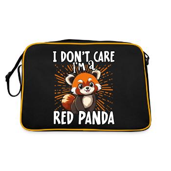 Je m’en fiche je suis un panda roux - mignon panda roux - Sac Retro - noir/or - Dos