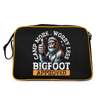 Camp Plus de soucis Moins Bigfoot Approuvé Drôle - Sac Retro - noir/or - Dos