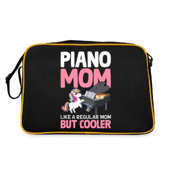 Maman de piano comme une maman normale Pianiste - Sac Retro - noir/or - Dos