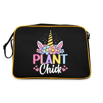 Plant Chick Plant-Based Diet Vegetarian - Retro Bag - black/gold - Back
