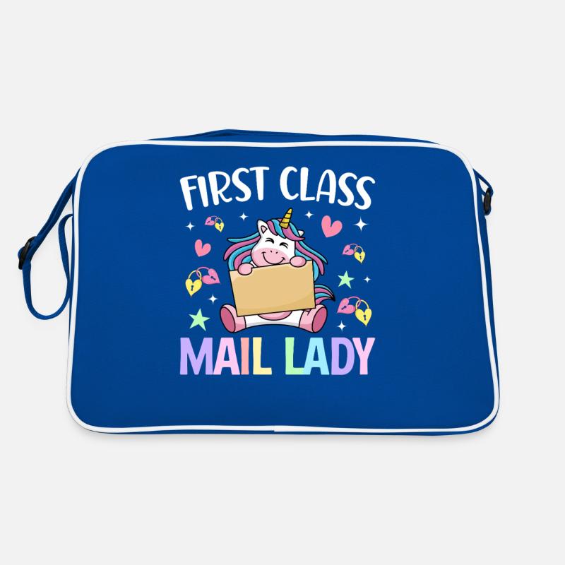 First Class Mail Lady Female Postman Worker Retro Bag