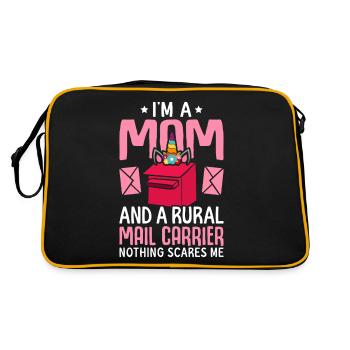 Im A Mom And Rural Mail Carrier Postal Service - Retro Bag - black/gold - Back