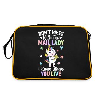 Ne plaisantez pas avec la postière Fille du service postal - Sac Retro - noir/or - Dos