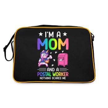I'm A Mom And A Postal Worker Postal Service Mail - Retro Bag - black/gold - Back