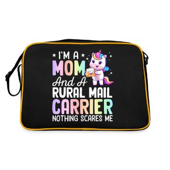 Mom And A Rural Mail Carrier Rural Carrier Postal - Retro Bag - black/gold - Back