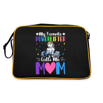 Favorite powerlifter calls me mom - Retro Bag - black/gold - Back