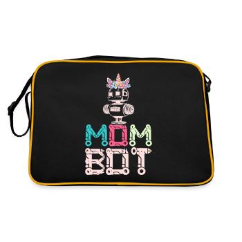 Mom Bot Robot Robot Engineer Mom Illustration - Retro Bag - black/gold - Back
