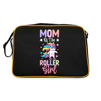 Mom Of The Roller Girl Roller Skating Skater Girl - Retro Tasche - Schwarz/Gold - Hinten