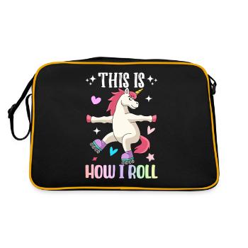 This Is How I Rollerskater Inline Skate - Retro Tasche - Schwarz/Gold - Hinten