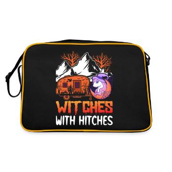 Hexen mit Kupplungen Rv Camping Mädchen Halloween - Retro Tasche - Schwarz/Gold - Hinten