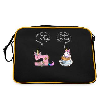 Sewing Machine Sew Lovers Coffee Lover She Loves Me - Retro Bag - black/gold - Back