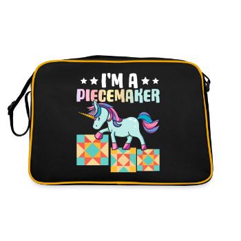 Quilt Lover Tricot Couture Fille Je suis Un Piecemaker - Sac Retro - noir/or - Dos