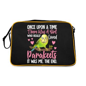 A girl who really loves parakeets Parakeet - Retro Bag - black/gold - Back