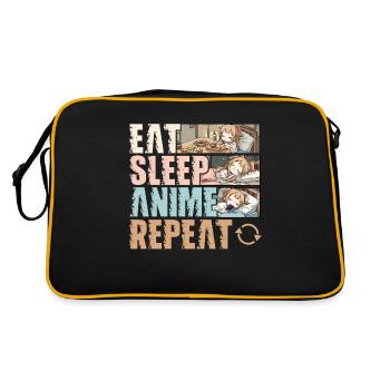 Nourriture Sommeil Anime Répéter Drôle Otaku - Sac Retro - noir/or - Dos