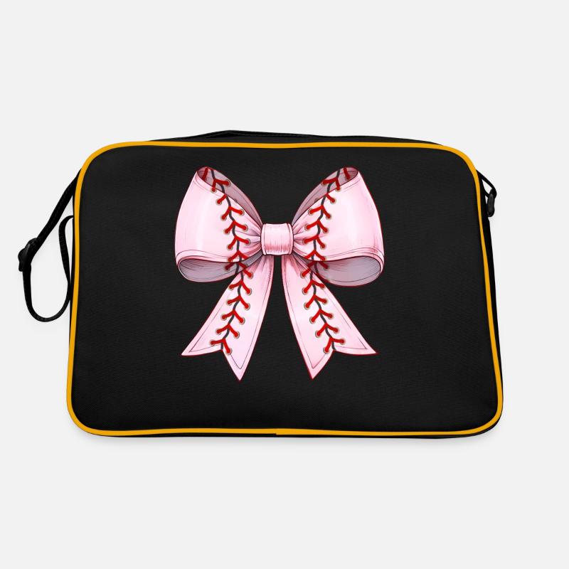 Coquettish Bow Baseball Pattern Player Pink Retro Bag