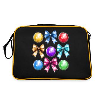 Coquette Bogen Boccia-Kugel Mütter Tag Bocci Band - Retro Tasche - Schwarz/Gold - Hinten