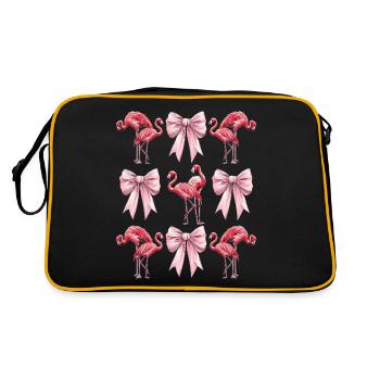 Coquette Bow Flamingo Mother's Day Band Mom Girl - Retro Bag - black/gold - Back
