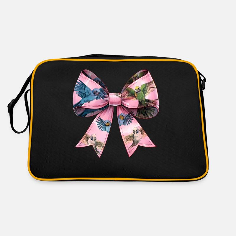 Coquette Bow Budgie Wellensittich Papagei Muster Retro Tasche