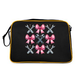 Coquette Bow Mechanic Wrench Pink - Retro Bag - black/gold - Back