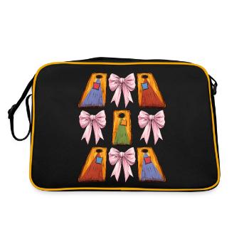 Coquette Bow Cornhole Board Bohnensack Mütter Tag - Retro Tasche - Schwarz/Gold - Hinten