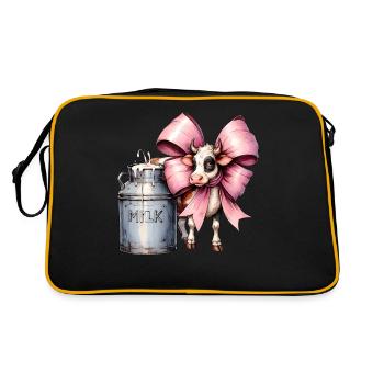 Coquette Bow Vache Fermier Lait Laitier Fermier - Sac Retro - noir/or - Dos