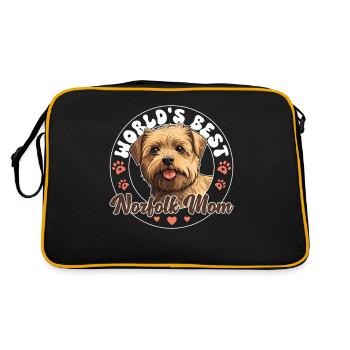 Norfolk Terrier Dog World's best Norfolk Mom - Retro Bag - black/gold - Back