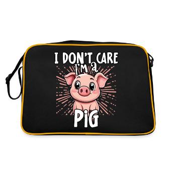Je m’en fiche, je suis un cochon - doux cochon - Sac Retro - noir/or - Dos