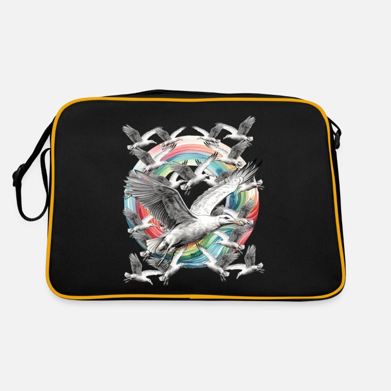 maritime rainbow seagull seagulls sea coast ahoy Retro Bag