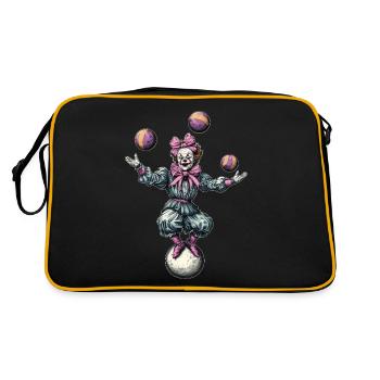 Kokette Schleife Jonglage Jongleur Zirkus Clown - Retro Tasche - Schwarz/Gold - Hinten