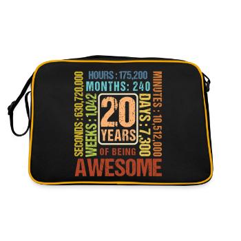 20 Jahre alt! Geburtstagsgeschenk 20. Geburtstag - Retro Tasche - Schwarz/Gold - Hinten