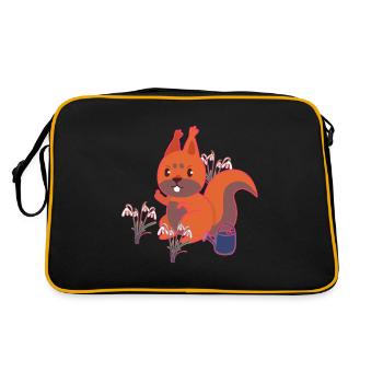 Spring Squirrel Snowdrop Kids - Retro Bag - black/gold - Back
