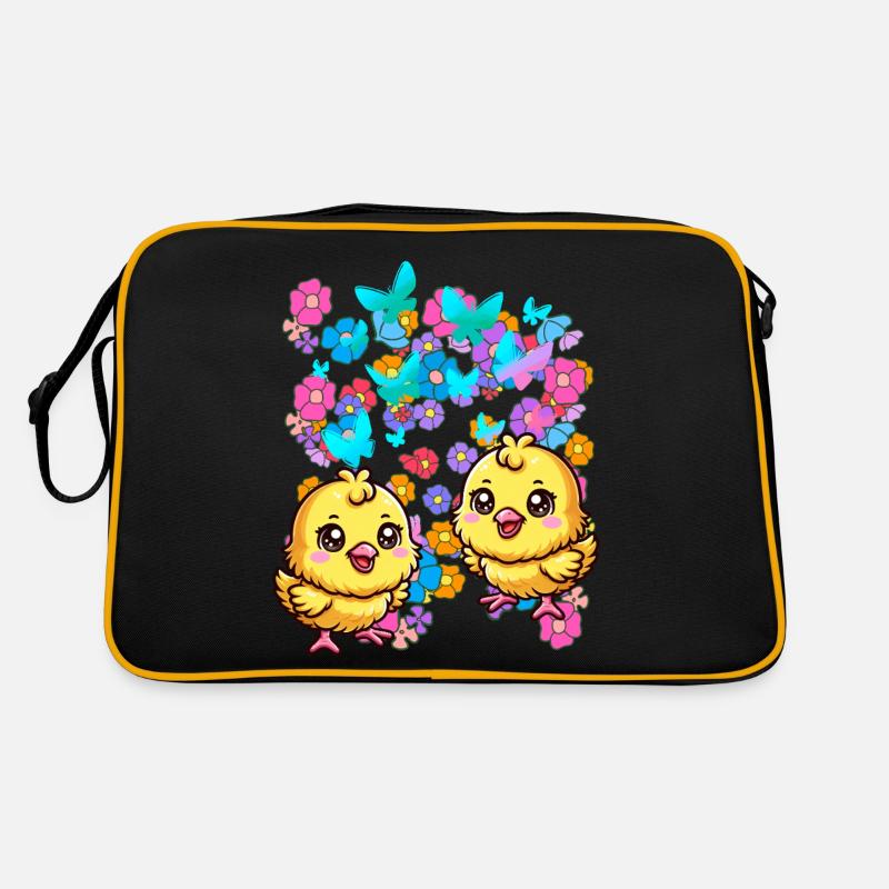Joyeuses Pâques Fleurs poussin Enfant Enfants Bébé Fleur Sac Retro