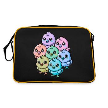 Bébé poussin enfant enfants Pâques Joyeuses Pâques - Sac Retro - noir/or - Dos