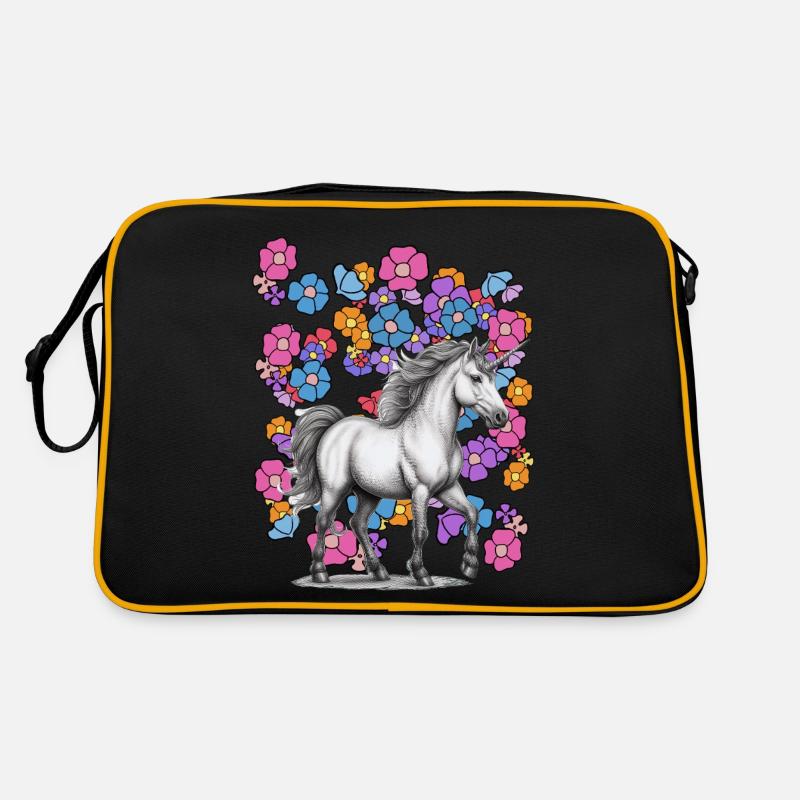 Licorne Cheval Fleurs Printemps Fleur Sac Retro