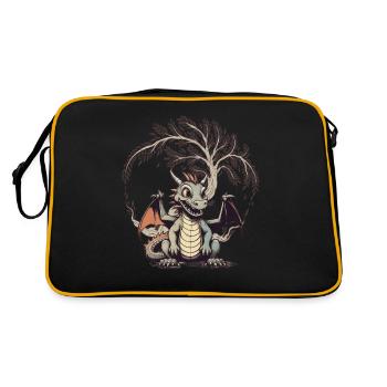 Dragon Dragon Créature Mythique Mystique Enfants Enfant - Sac Retro - noir/or - Dos