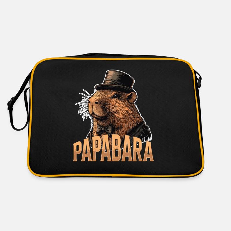 Papabara Vatertag bester Papa Capybara Capybara Retro Tasche